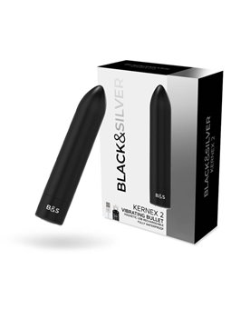 Black&Silver- Kernex 2 Black Vibrating Magnetic Bullet