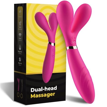 Armony - Massaggiatore Vibratore Wand con Doppia Testa Fucsia