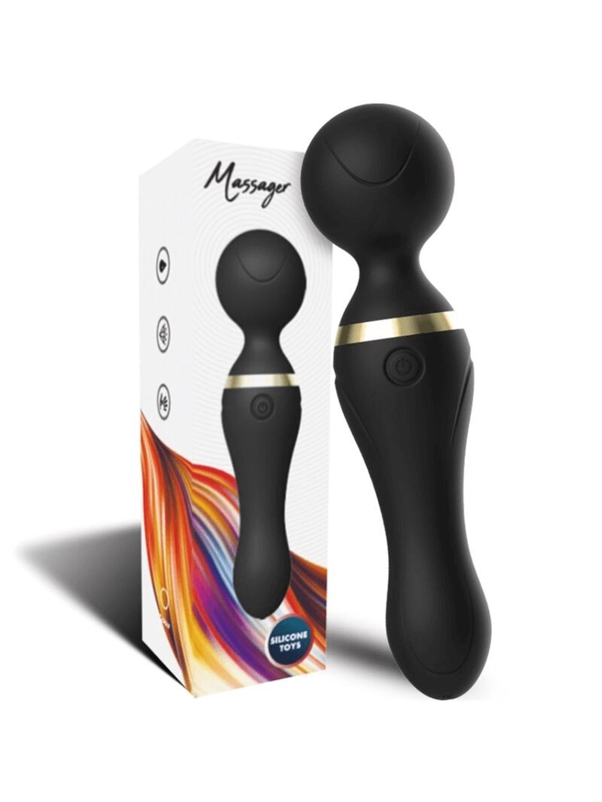 Armony Freeza - Massaggiatore Vibratore Wand Testa Super Flessibile Nero