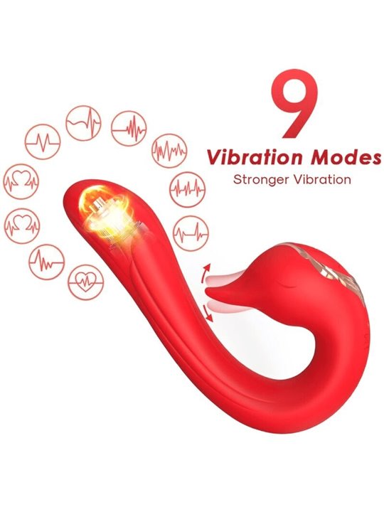 Armony - Delfin Vibrator Multiposition & Heat Effect Red