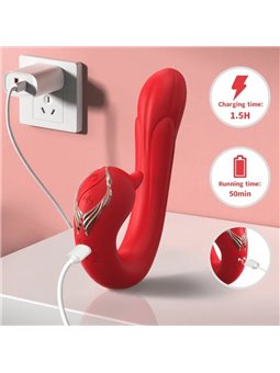 Armony Dolfhin - Vibratore Intimo Multiposizione con Effetto Calore Rosso