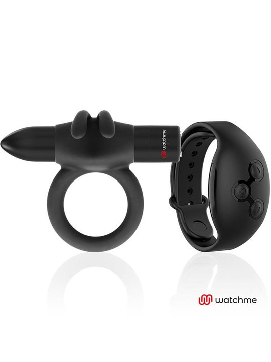 Black&Silver- Agron Remote Control Cockring Watchme