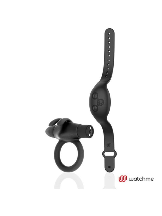 Black&Silver- Agron Remote Control Cockring Watchme