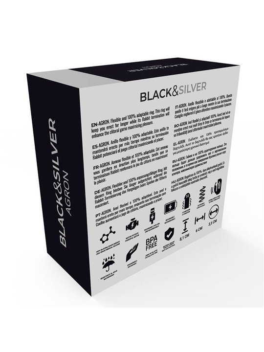 Black&Silver- Agron Remote Control Cockring Watchme
