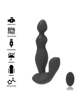 Black&Silver Cora - Plug Anale in Silicone con Vibrazione - Nero