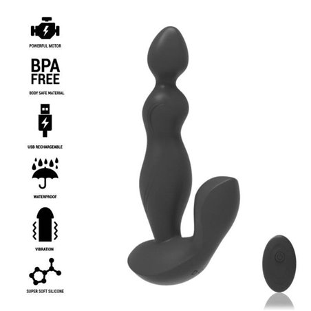 Black&Silver Cora - Plug Anale in Silicone con Vibrazione - Nero