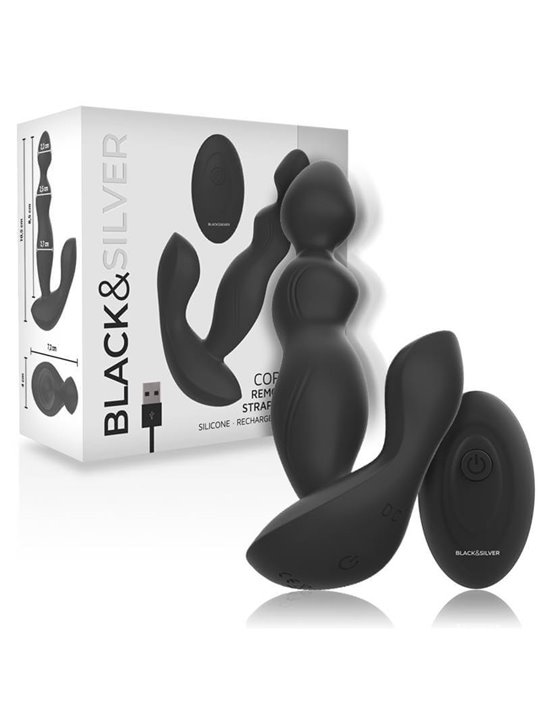 Black&Silver Cora - Plug Anale in Silicone con Vibrazione - Nero