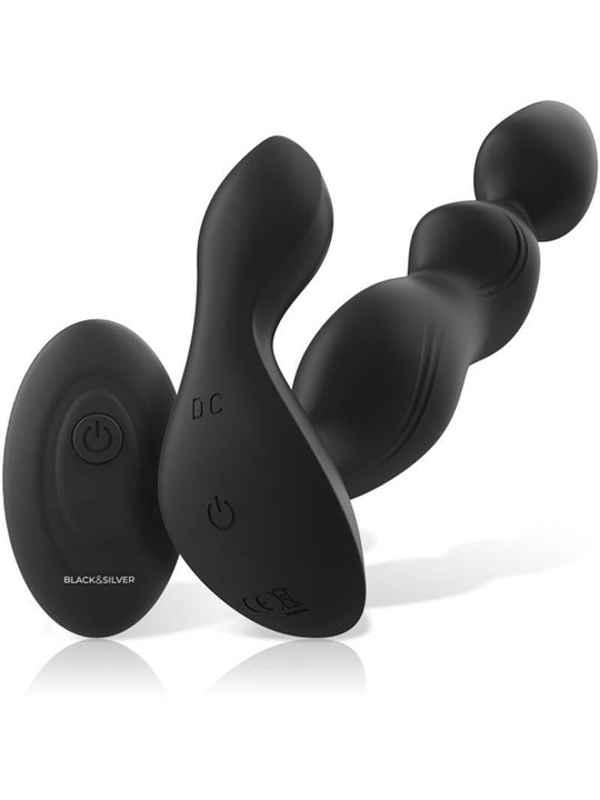 Black&Silver Cora - Plug Anale in Silicone con Vibrazione - Nero