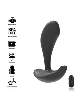Black&Silver - Dwayne Anal Plug Silicone Remote Control