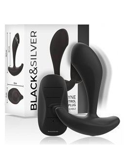 Black&Silver Dwayne - Plug Anale in Silicone con Vibrazione - Nero