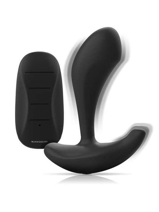 Black&Silver Dwayne - Plug Anale in Silicone con Vibrazione - Nero