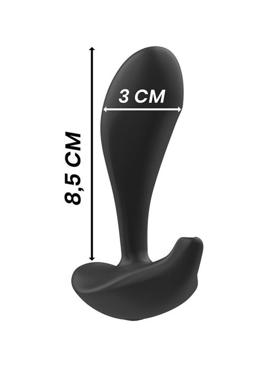 Black&Silver Dwayne - Plug Anale in Silicone con Vibrazione - Nero