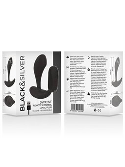 Black&Silver Dwayne - Plug Anale in Silicone con Vibrazione - Nero