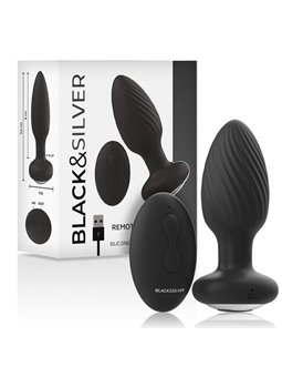 Black&Silver - Wells Plug Silicone Anal Rotator Remote Control
