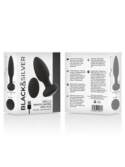 Black&Silver - Wells Plug Silicone Anal Rotator Remote Control