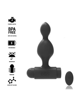 Black&Silver - Tucker Small Silicone Anal Plug Remote Control