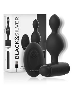 Black&Silver - Tucker Small Silicone Anal Plug Remote Control