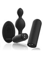 Black&Silver - Tucker Small Silicone Anal Plug Remote Control