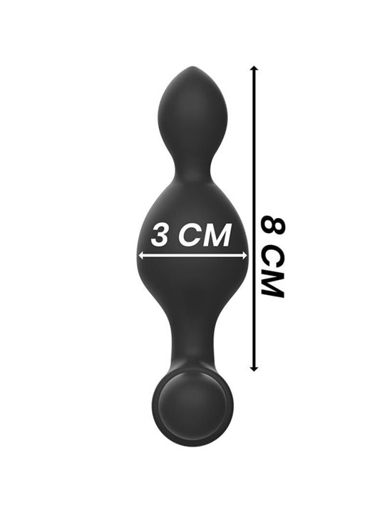 Black&Silver - Tucker Small Silicone Anal Plug Remote Control