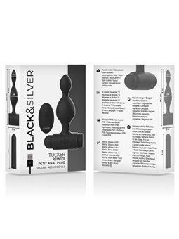 Black&Silver - Tucker Small Silicone Anal Plug Remote Control