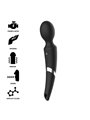 Black&Silver - Beck Rechargeable Silicone Massager and Suction Black