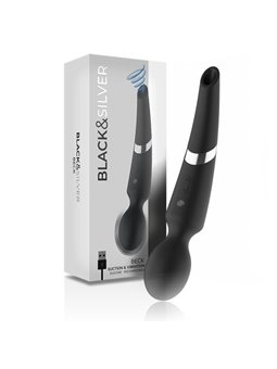 Black&Silver Beck - Vibratore Massaggiatore Wand con Aspirazione - Nero