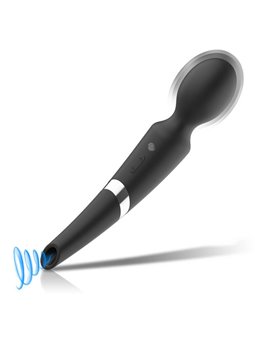 Black&Silver Beck - Vibratore Massaggiatore Wand con Aspirazione - Nero