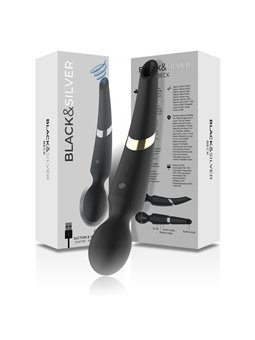 Black&Silver Beck - Vibratore Massaggiatore Wand con Aspirazione - Nero