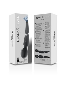Black&Silver Beck - Vibratore Massaggiatore Wand con Aspirazione - Nero