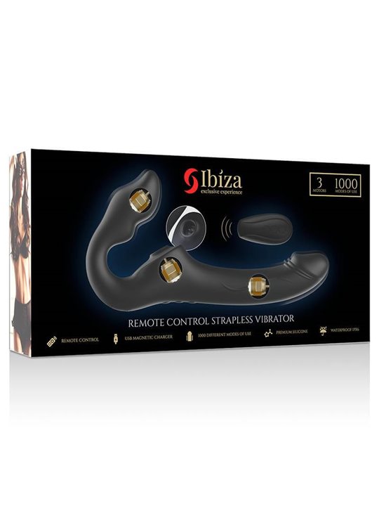 Ibiza Remote Control Strapless Vibrator 3 Motors 1000 Combinations.