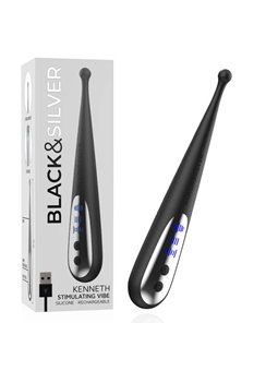 Black&Silver Kenneth - Vibratore Stimolatore in Silicone per Zone Erogene - Nero