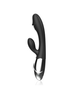 Black&Silver Kaleb - Vibratore Rabbit in Silicone 10 Funzioni - Nero