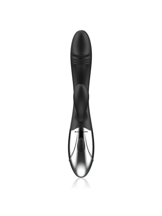 Black&Silver Kaleb - Vibratore Rabbit in Silicone 10 Funzioni - Nero