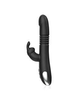Black&Silver Kenji - Vibratore Rabbit con Testa Rotante Compatibile Watchme - Nero
