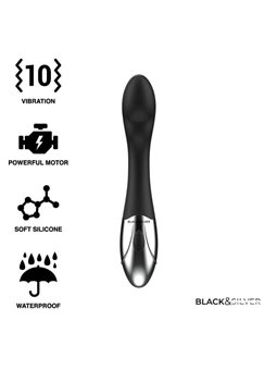 Black&Silver Kilian - Vibratore Stimolatore in Silicone 10 Funzioni - Nero