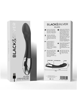 Black&Silver Kilian - Vibratore Stimolatore in Silicone 10 Funzioni - Nero