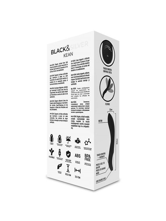 Black&Silver Kean - Vibratore Touch Control 10 Funzioni - Nero