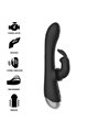 Black&Silver- Dj. Adam Rechargeable Silicone Rabbit Stimulator Black