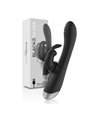 Black&Silver- Dj. Adam Rechargeable Silicone Rabbit Stimulator Black