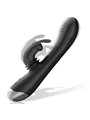 Black&Silver- Dj. Adam Rechargeable Silicone Rabbit Stimulator Black