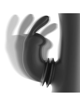 Black&Silver- Dj. Adam Rechargeable Silicone Rabbit Stimulator Black