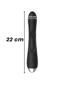 Black&Silver- Dj. Adam Rechargeable Silicone Rabbit Stimulator Black