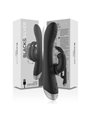 Black&Silver- Dj. Adam Rechargeable Silicone Rabbit Stimulator Black