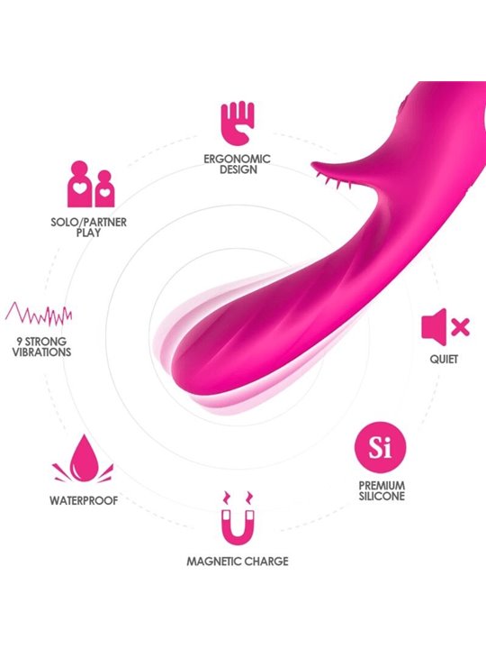 Armony - Romance Vibrator with Stimulator Fuchsia