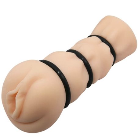 Crazy Bull - Masturbatore Maschile Vagina Realistica con Anelli 16 CM
