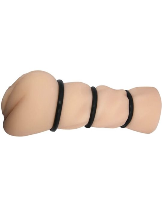 Crazy Bull - Masturbatore Maschile Vagina Realistica con Anelli 16 CM