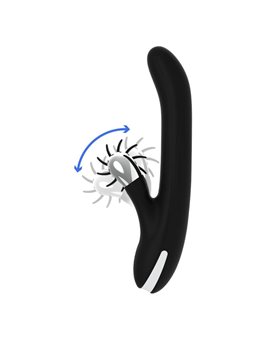 Black&Silver Storm - Vibratore Rabbit con Rotella e Testa Rotante - Nero