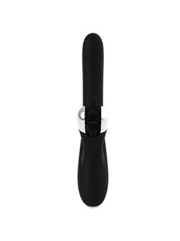 Black&Silver Storm - Vibratore Rabbit con Rotella e Testa Rotante - Nero