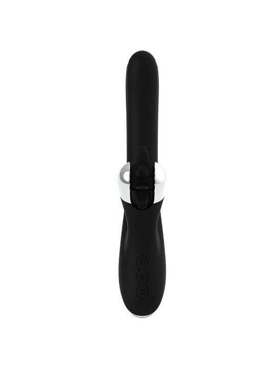 Black&Silver Storm - Vibratore Rabbit con Rotella e Testa Rotante - Nero