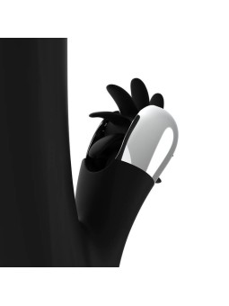 Black&Silver Storm - Vibratore Rabbit con Rotella e Testa Rotante - Nero